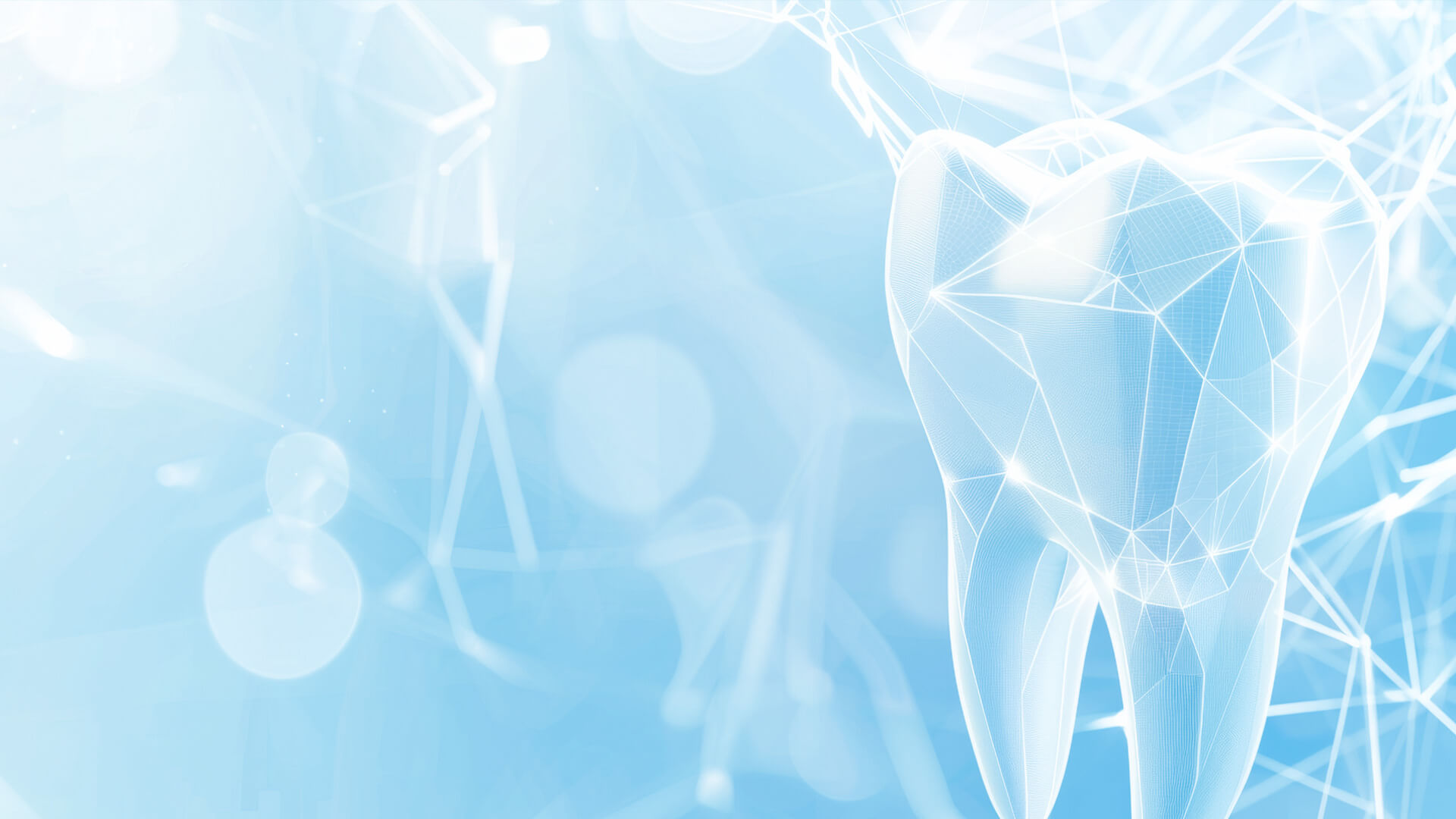 Zahn als Piktogram vor blauem Hintergrund dargestellt